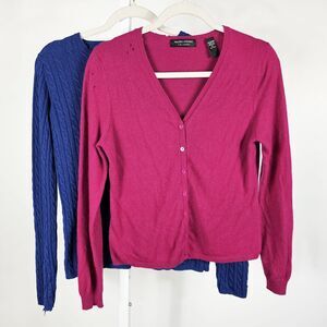 Damaged Distressed Medium Blue Pink Cashmere Sweaters Bundle of 2